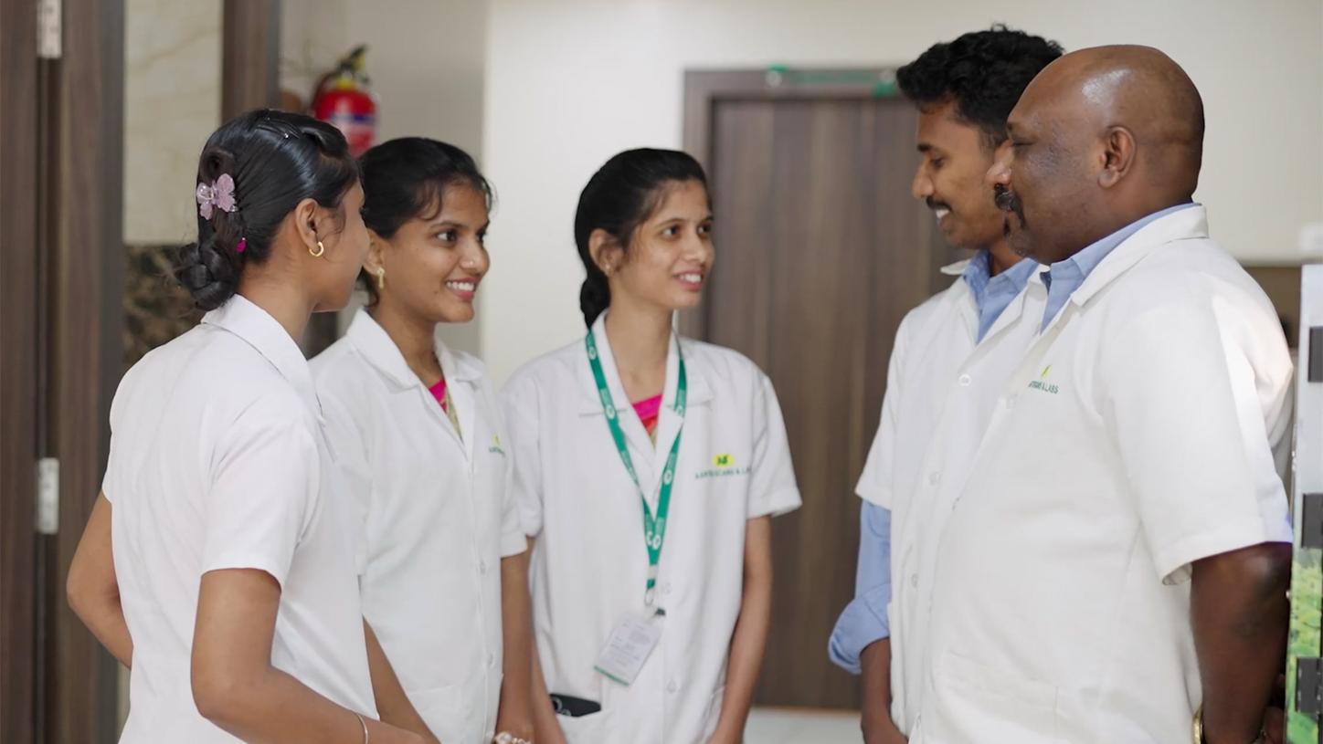 The trained members of staff are often local here in the Kolathur center.